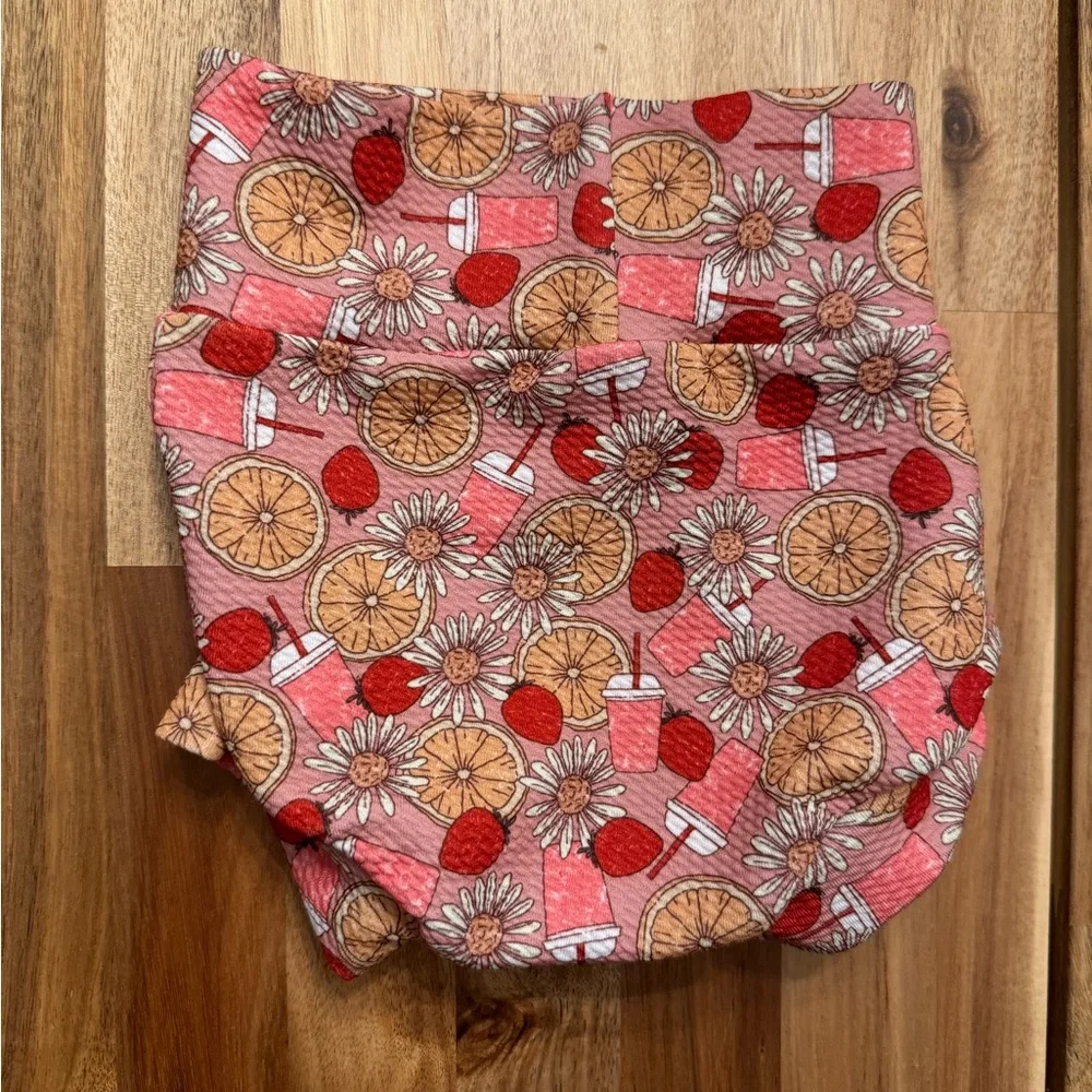 Bloomers Shorts Lemon, strawberry coffee and floral‎ print size of 6-12 months
